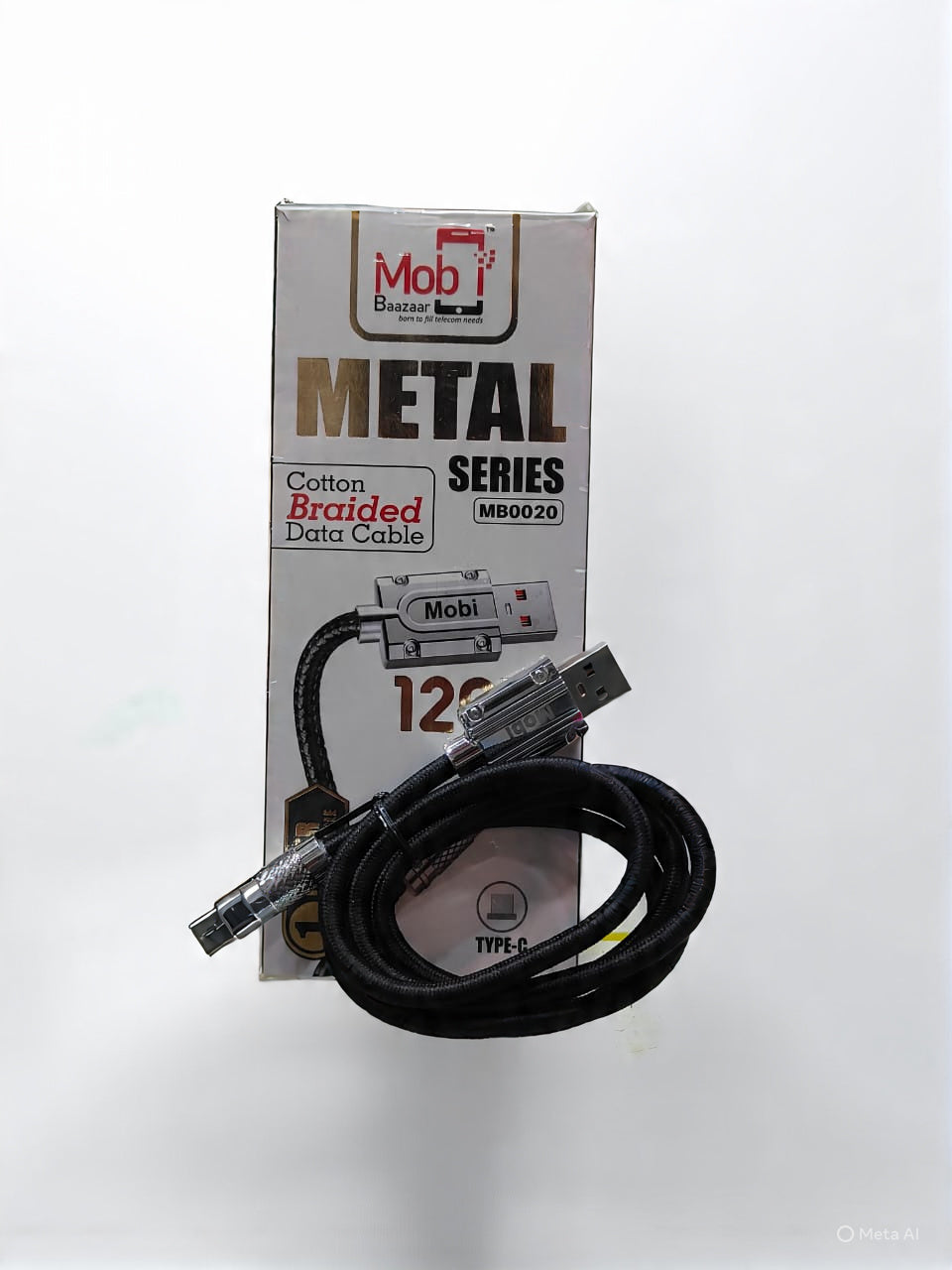 Mobi Baazaar 120W Type_C Metal Fast Charging Data Cable (MB0020)