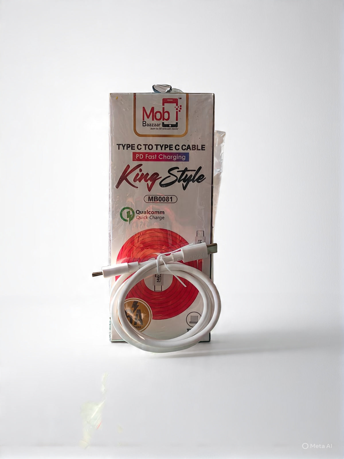 Mobi Baazaar 6A. Type-C To Type-C .Cable PD Fast Charging SuperVooc (MB0081)