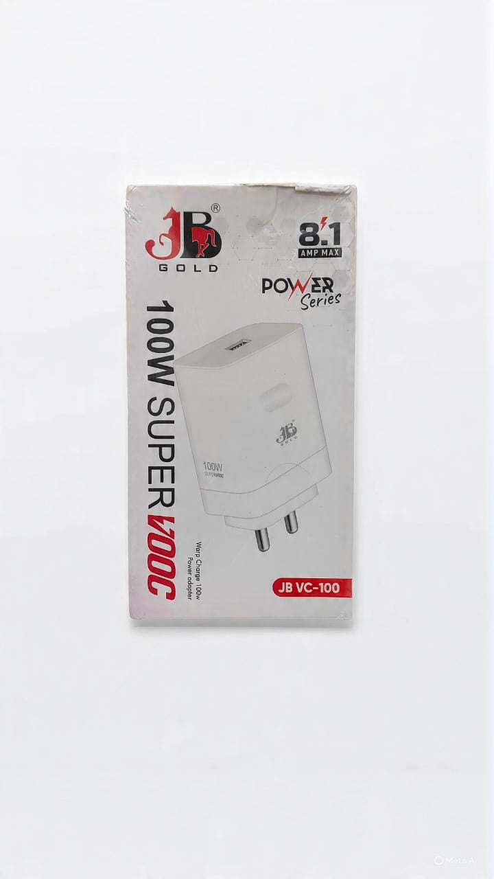 JB Gold 100W 8.1 Amp Max SuperVooc Warp Charge 100W Power Adapter (JB VC-100)
