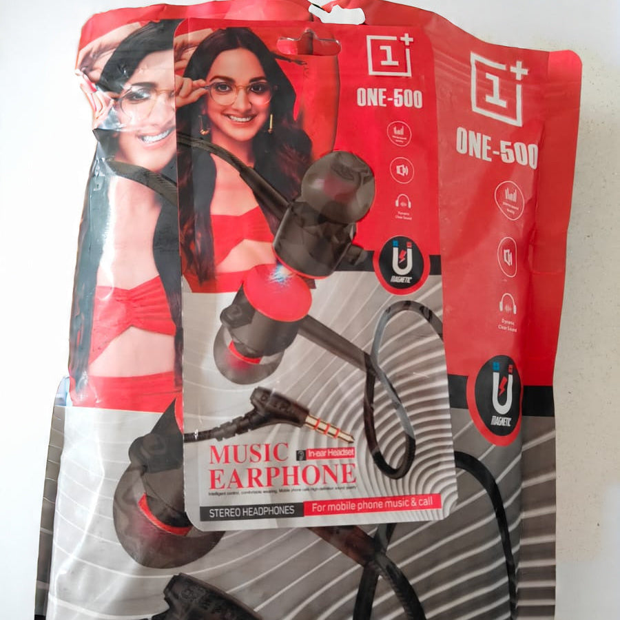 One Plus Music Earphone In Ear Headset With Magnetic (ONE-500)