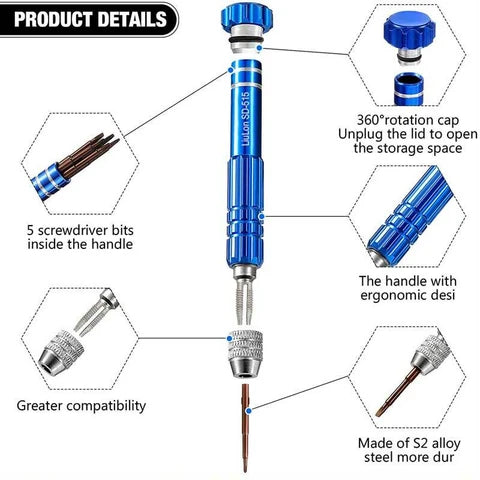 Gold Series Screwdriver, Packaging ATOOLS 5 in 1 mobile repairing tool kit Precision Screwdriver