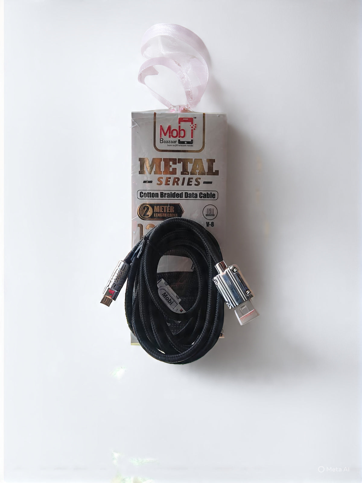 Mobi Baazaar 120W V-8 Metal Fast Charging SuperVooc Data Cable 2Meter (MB0048)