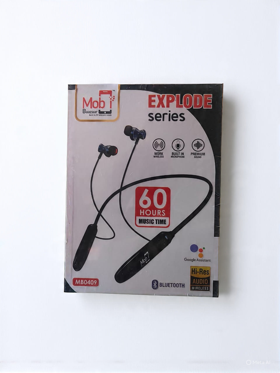 Mobi Baazaar 60.HRS Music Time Premium Sound Explode Wireless NeckBand (MB0409)