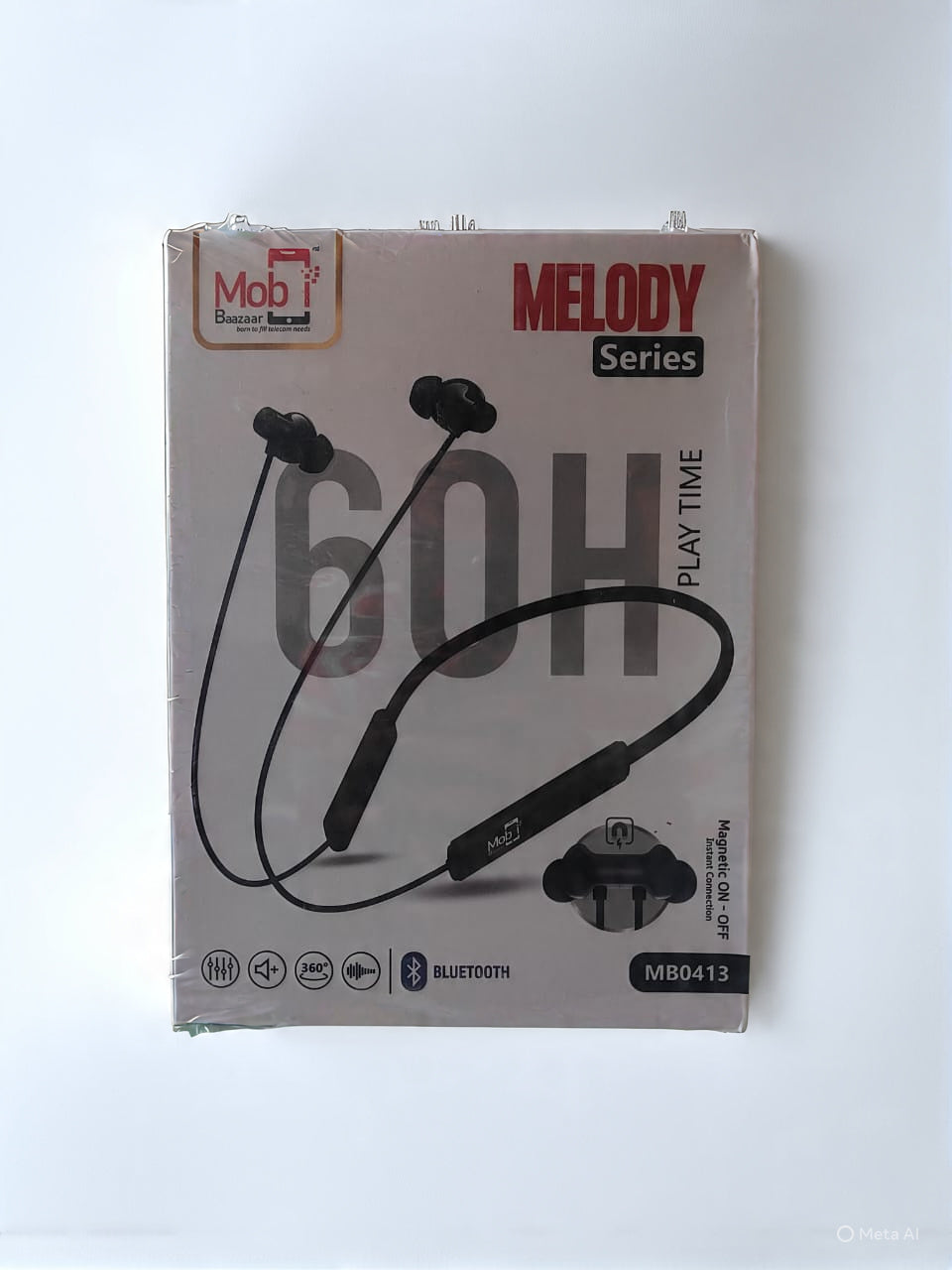 Mobi Baazaar 60.HRS PlayTime Magnetic ON-OF Dual-Device Connection NeckBand (MB0413)