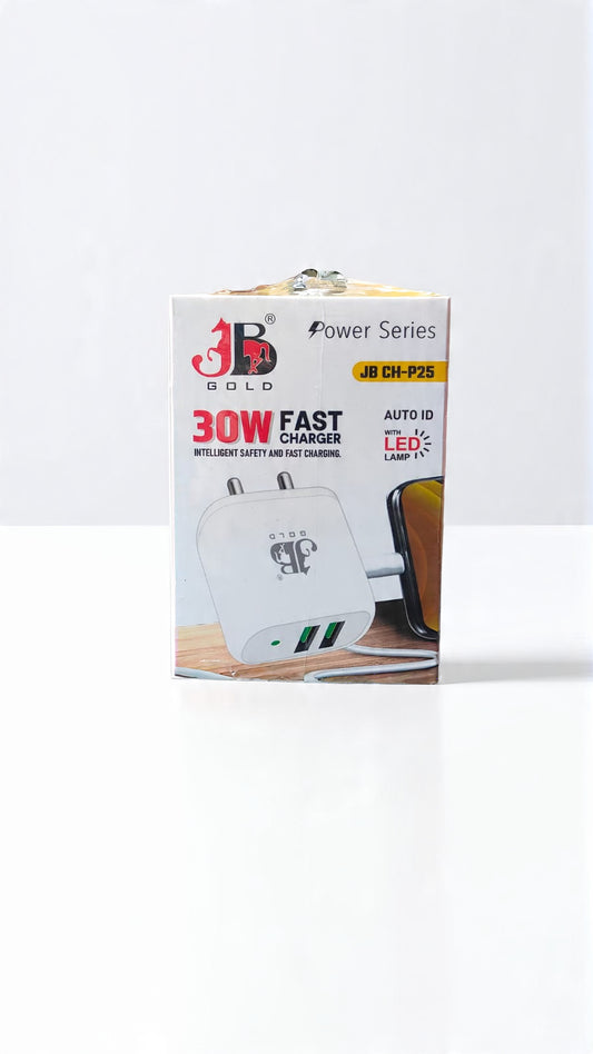 JB Gold 30W V-8 Dual USB Faster And Powerful Fast Charger (JB Ch-P25)