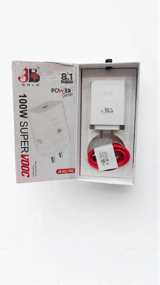 JB Gold 100W 8.1 Amp Max SuperVooc Warp Charge 100W Power Adapter (JB VC-100)