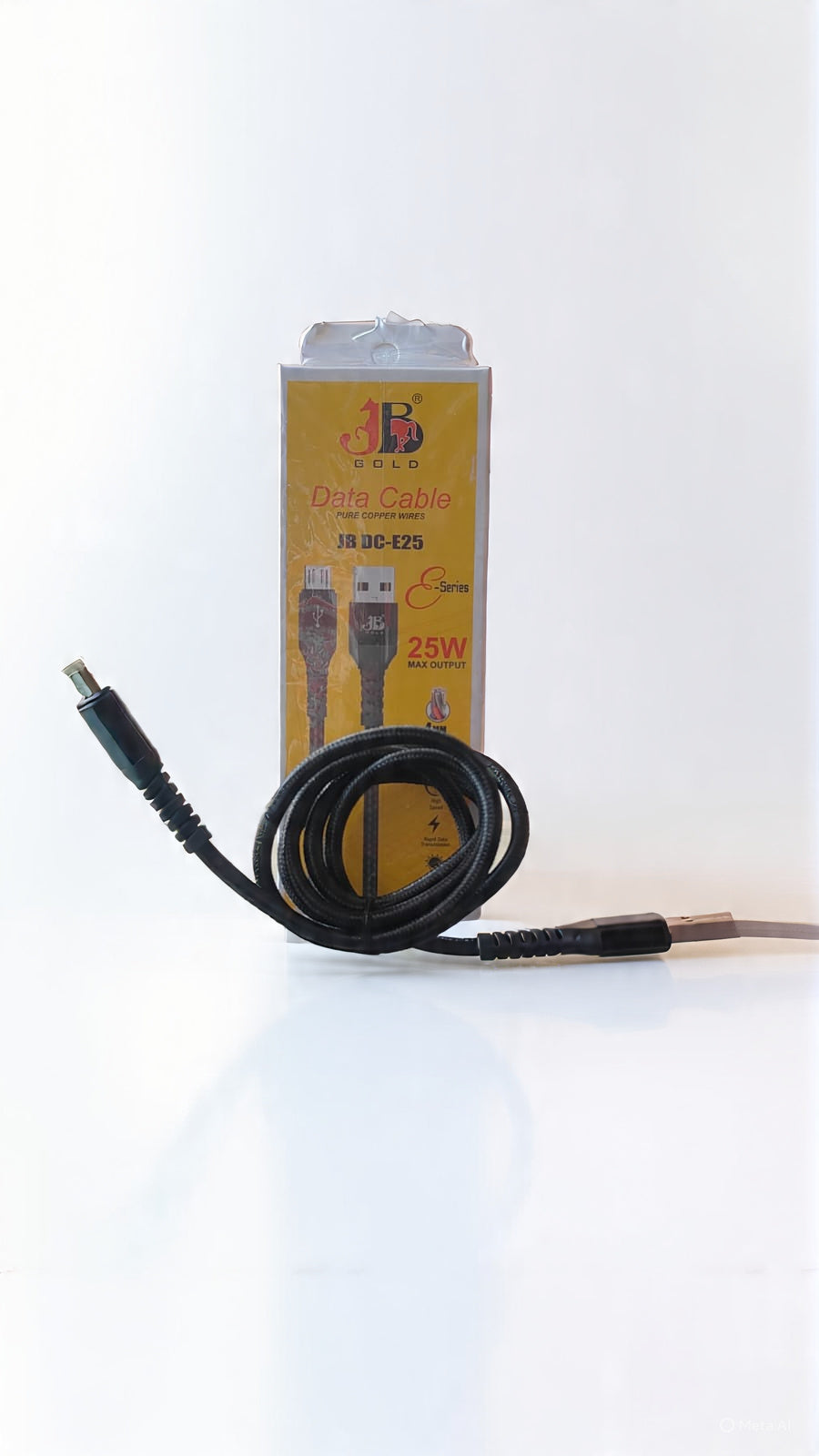JB Gold 25W V-8 Data Cable Pure Copper Wires Fast Charging (JB DC-E25)