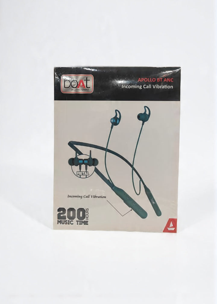 Boat Apollo BT Anc Magnetic Bud 60H Battery, Fast Charge,Dual Pair,Bluetooth Neckband, Wireless with Mic Earphones