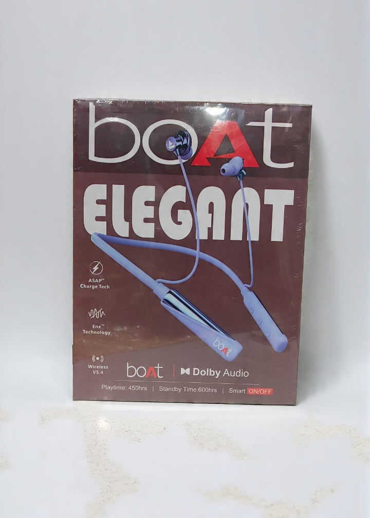 Boat Elegant Magnetic Bud 60H Battery, Fast Charge,Dual Pair,Bluetooth Neckband, Wireless with Mic Earphones