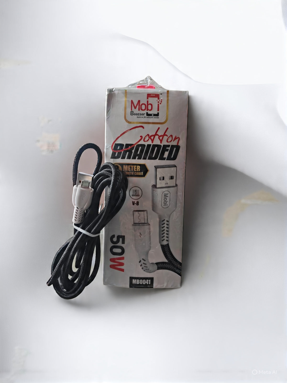 Mobi Baazaar 50W V-8 Fast Charging Data Cable 2Meter (MB0041)