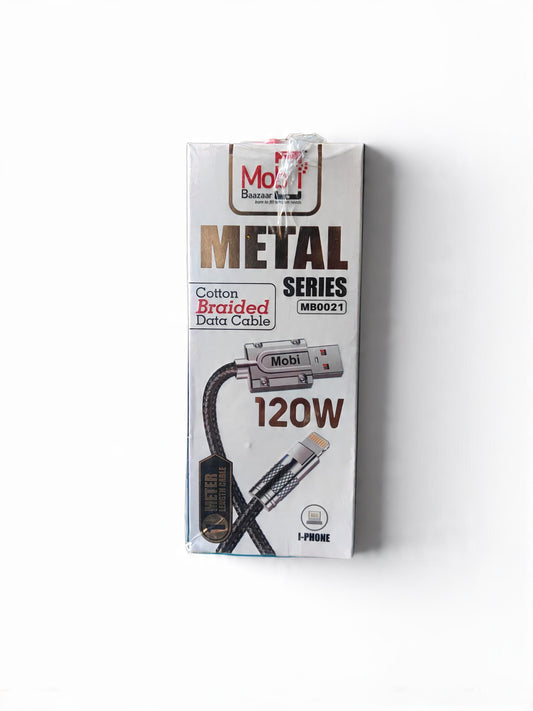 Mobi Baazaar 120W I-Phone Metal Fast Charging Data Cable (MB0021)