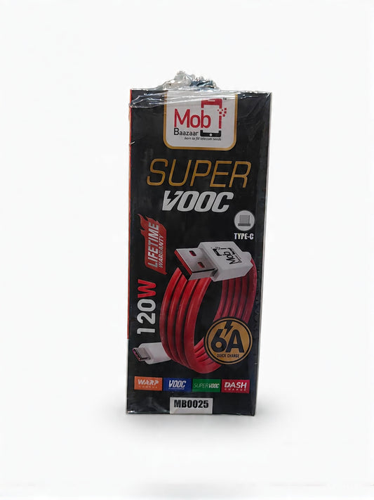 Mobi Baazaar 120W Type_C 6A.  Premium Data Cable SuperVooc (MB0025)