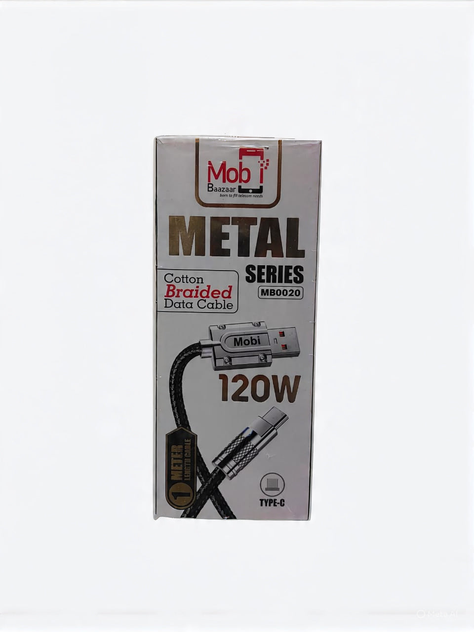 Mobi Baazaar 120W Type_C Metal Fast Charging Data Cable (MB0020)