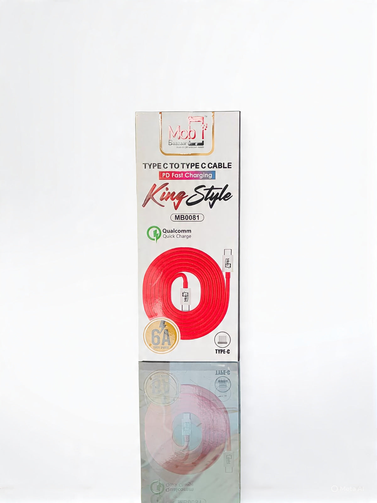 Mobi Baazaar 6A. Type-C To Type-C .Cable PD Fast Charging SuperVooc (MB0081)