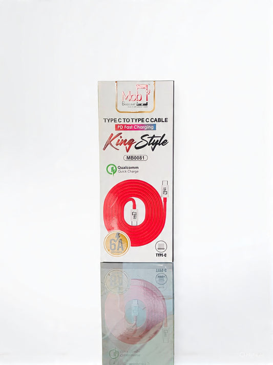 Mobi Baazaar 6A. Type-C To Type-C .Cable PD Fast Charging SuperVooc (MB0081)