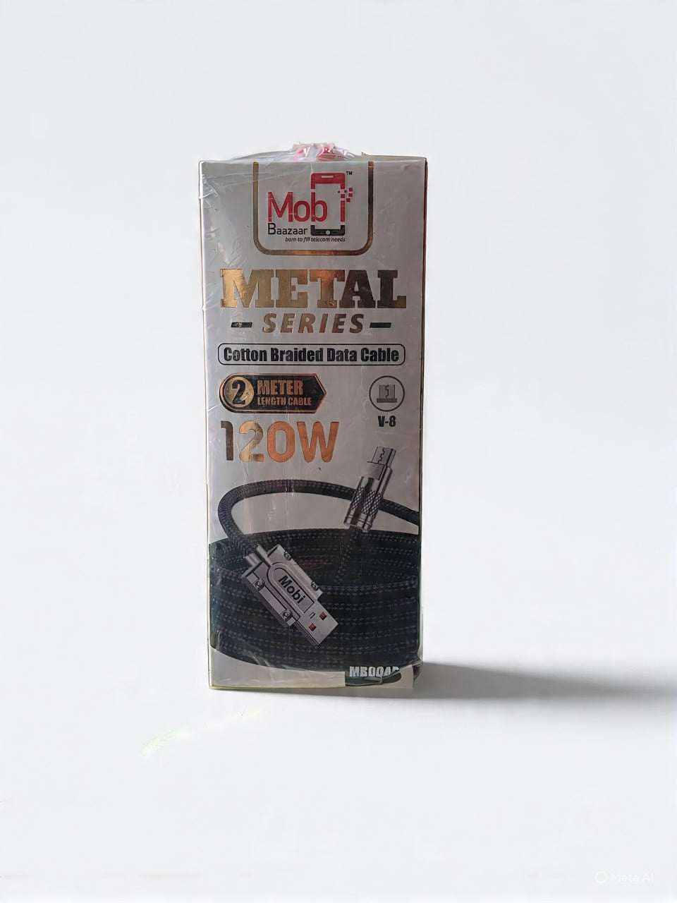 Mobi Baazaar 120W V-8 Metal Fast Charging SuperVooc Data Cable 2Meter (MB0048)