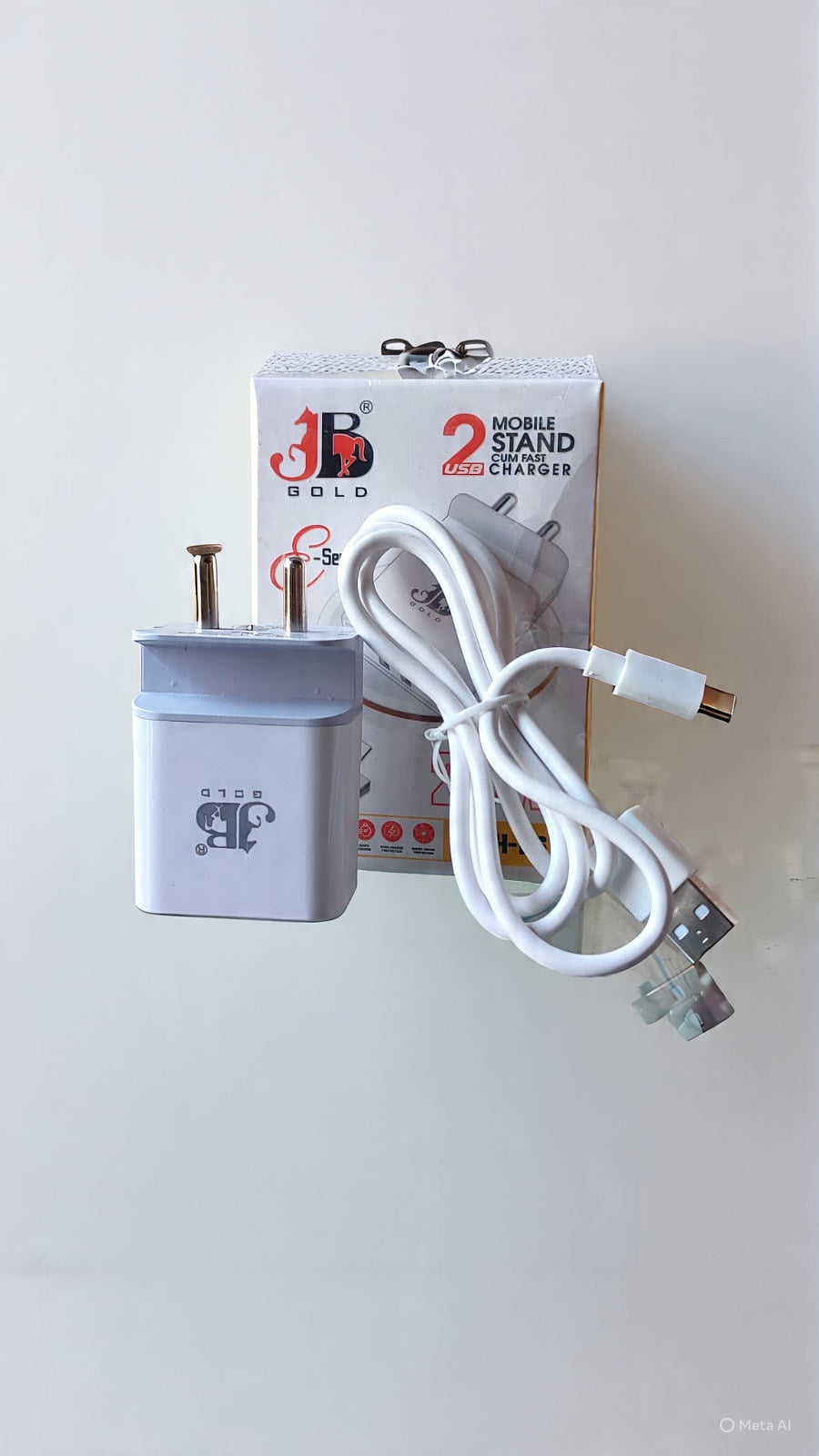 JB Gold 20W Type-C Dual USB Charger Fast Charger With Mobile Stand (JB Ch-116)