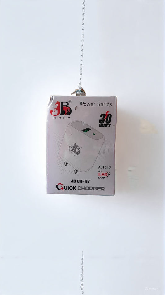 JB Gold 30W Type-C Quick Charger Fast Mobile USB Charger With LED lamp (JB Ch-117)