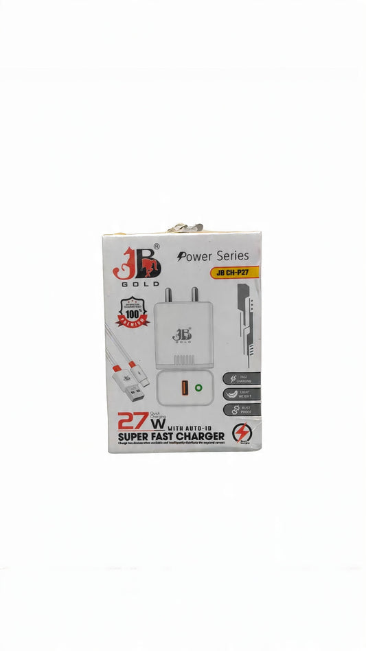 JB Gold 27W V-8 Quick Charger With Auto-ID Super Fast Charger (JB Ch-P27)