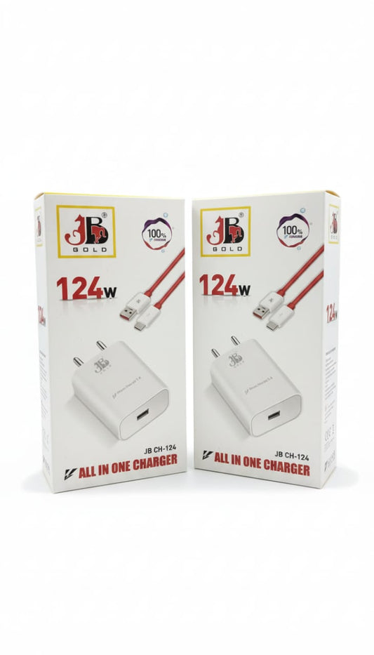 JB Gold 124W 100% Flash Charge All In One Charger SuperVooc