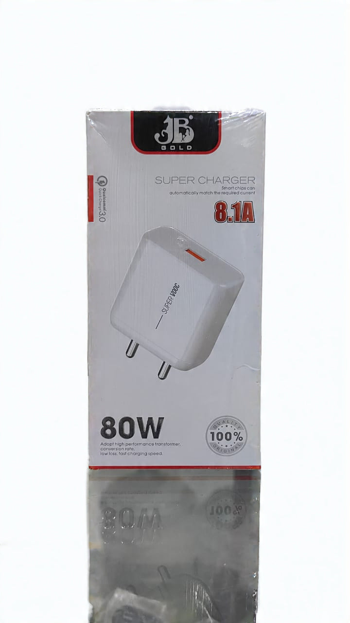 JB Gold 80W 8.1 A Type-C 100% Original Quality Super Charger Fireproof SuperVooc (JB VC-12)