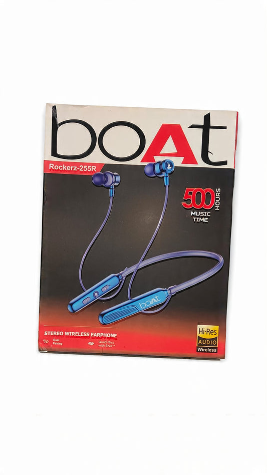 Boat Rockerz 255 60H Battery, Fast Charge,Dual Pair,Low Latency,Magnetic Buds,Bluetooth Neckband, Wireless with Mic Earphones