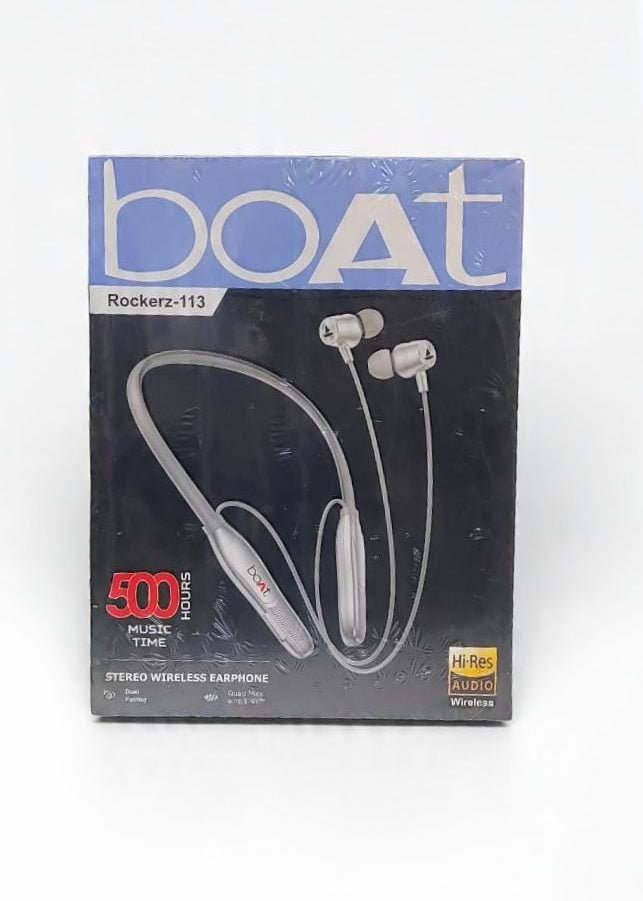 Boat Rockerz 113 Magnetic Bud 60H Battery, Fast Charge,Dual Pair,Bluetooth Neckband, Wireless with Mic Earphones