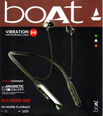 Boat Rockerz 682 Magnetic Bud 60H Battery, Fast Charge,Dual Pair,Voice Changer,Bluetooth Neckband, Wireless with Mic Earphones